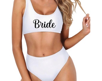 Bride bathing suit. Bride suit. Bachelorette swim suit. Bride swim suit. Personalized Bride bikini. Bride bikini.