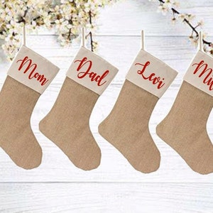 Personalized family stockings. Christmas stockings. Personalized Christmas stockings. Family stockings. Burlap stockings. Burlap stocking. image 2