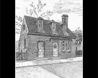 Colonial Williamsburg's Mary Stith House, 8 x 10 Premium Giclee Print in Optional 11 x 14 mat