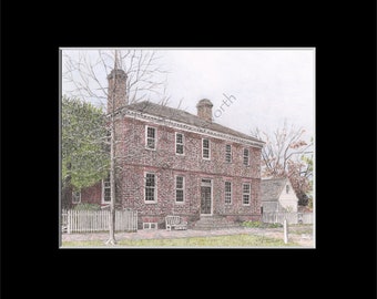 Colonial Williamsburg's George Wythe House 11 x 14 Giclee Fine Art Print in Optional 16 x 20 Mat