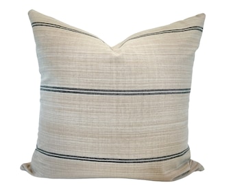 BERLIN | Tan, Beige and Black Stripe, Designer Pillow, Pillow Cover, Throw Pillow, Transitional, Modern Traditional, Neutral Pillow, Simple