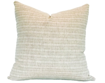 SAN JOSE | Beige Soft Stripe Pillow, Designer Pillow, Pillow Cover, Throw Pillow, Transitional, Modern Traditional, Neutral, Tan Pillow