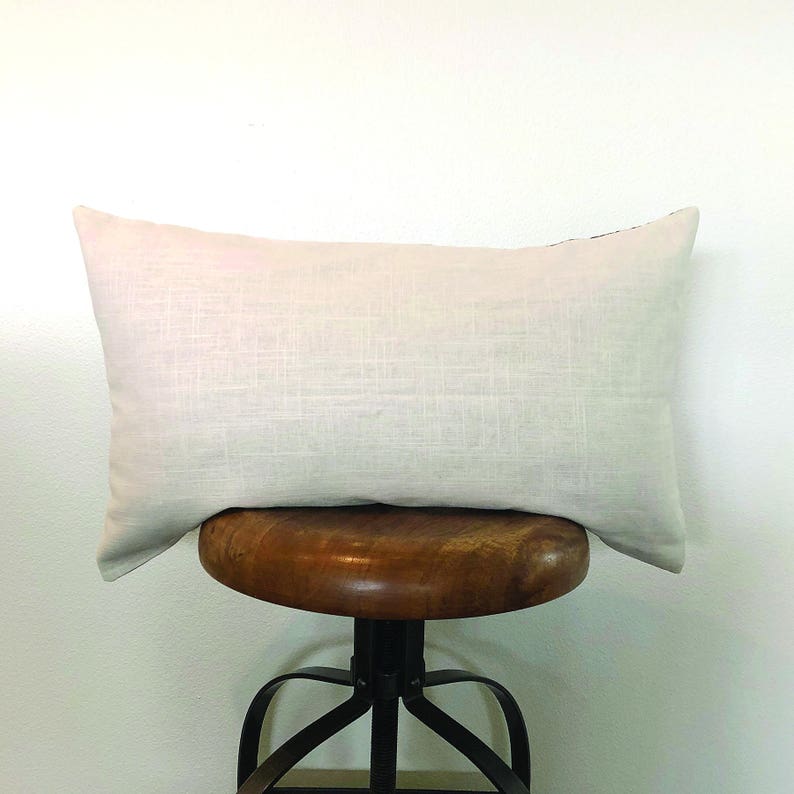 12 X 20 Black Pinstriped Linen Lumbar Pillow, Designer Pillow, Pillow