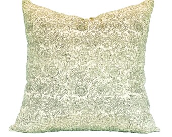 NASHVILLE | Cream + Black Floral Pillow, Designer Pillow, Pillow Cover, Throw Pillow, Transitional, Modern Traditional, Simplistic, Neutral