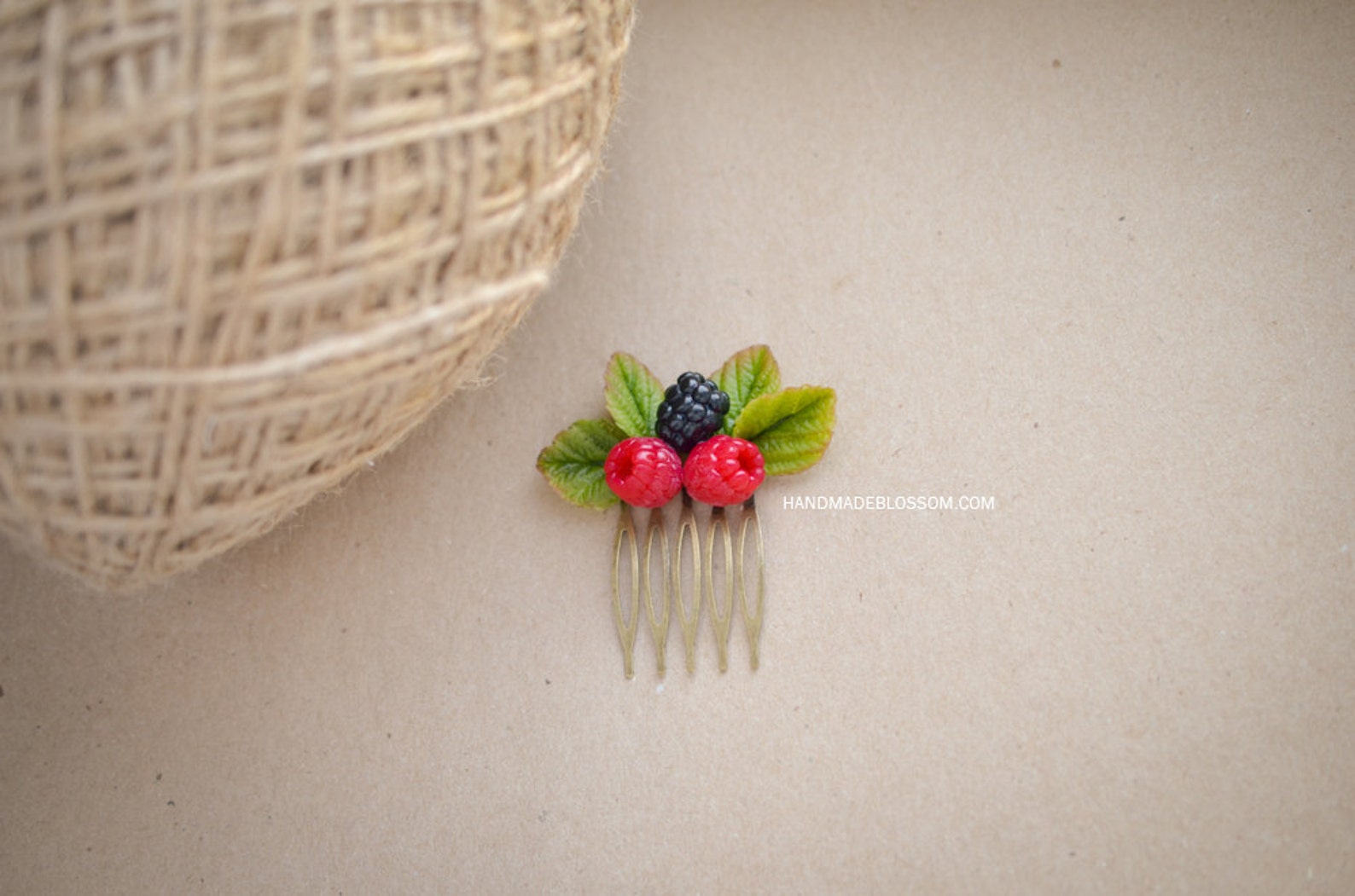 Raspberry hair comb Berry hair comb Berries comb Rustic Etsy