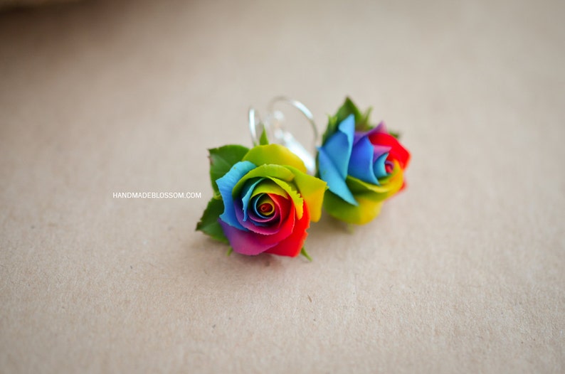 Tie Dye Rose Stud Earrings