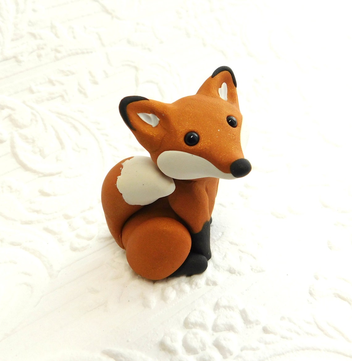 Fox Sculpture Polymer Clay Miniature Hand sculpted by Raquel Etsy