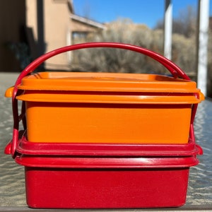 Vintage Red Square Tupperware Sandwich Container
