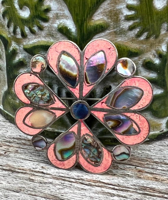 Antique Mexican Pin / Brooch / Pendant Sterling S… - image 2