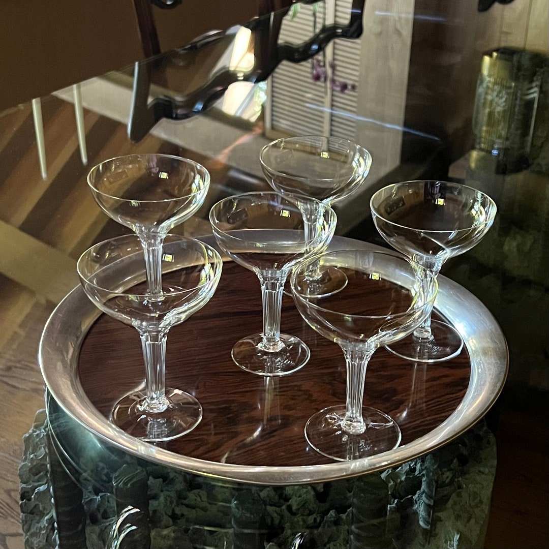 Vintage Hollow Stem Champagne Glasses Set of 6 Etsy