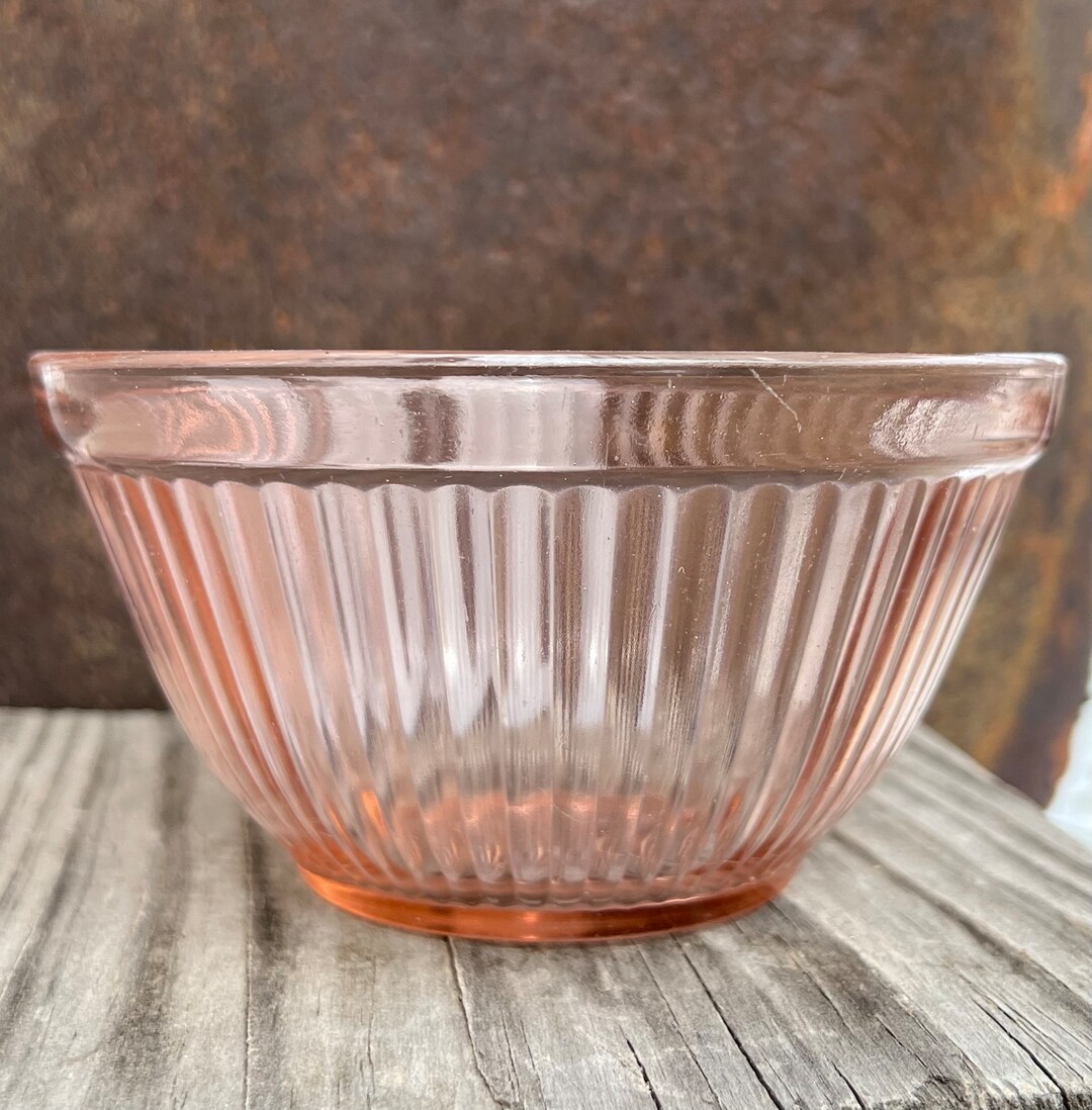 Small Pink Depression Glass Mixing Bowl Etsy