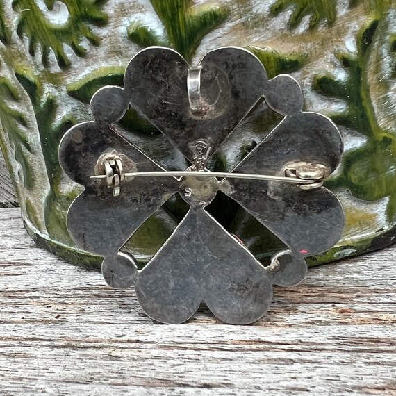 Antique Mexican Pin / Brooch / Pendant Sterling S… - image 5