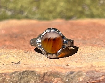 Clark & Coombs Montana Agate Ring Sterling Silver