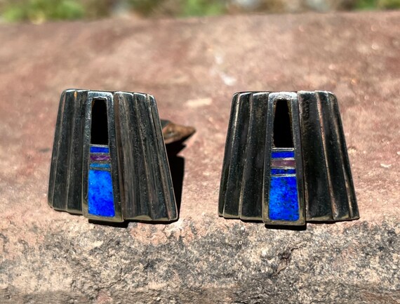 Vintage Ray Tracey Cuff Links with Lapis, Sugilit… - image 2