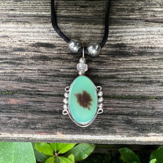Green Dendritic Agate Necklace - image 2