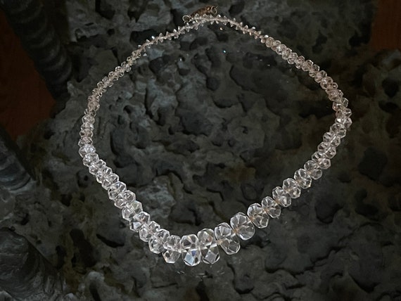 Art Deco Faceted Crystal Necklace - image 3