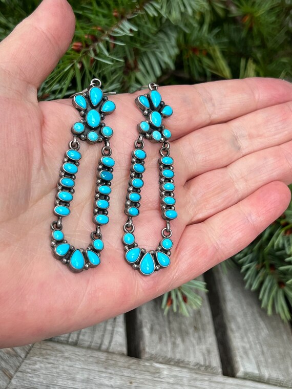Navajo Turquoise Chandelier Earrings Sleeping Bea… - image 7