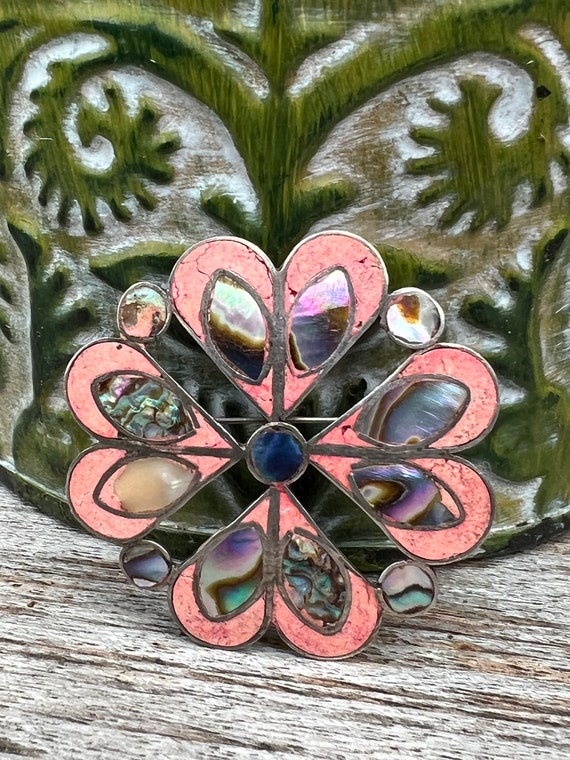 Antique Mexican Pin / Brooch / Pendant Sterling S… - image 4