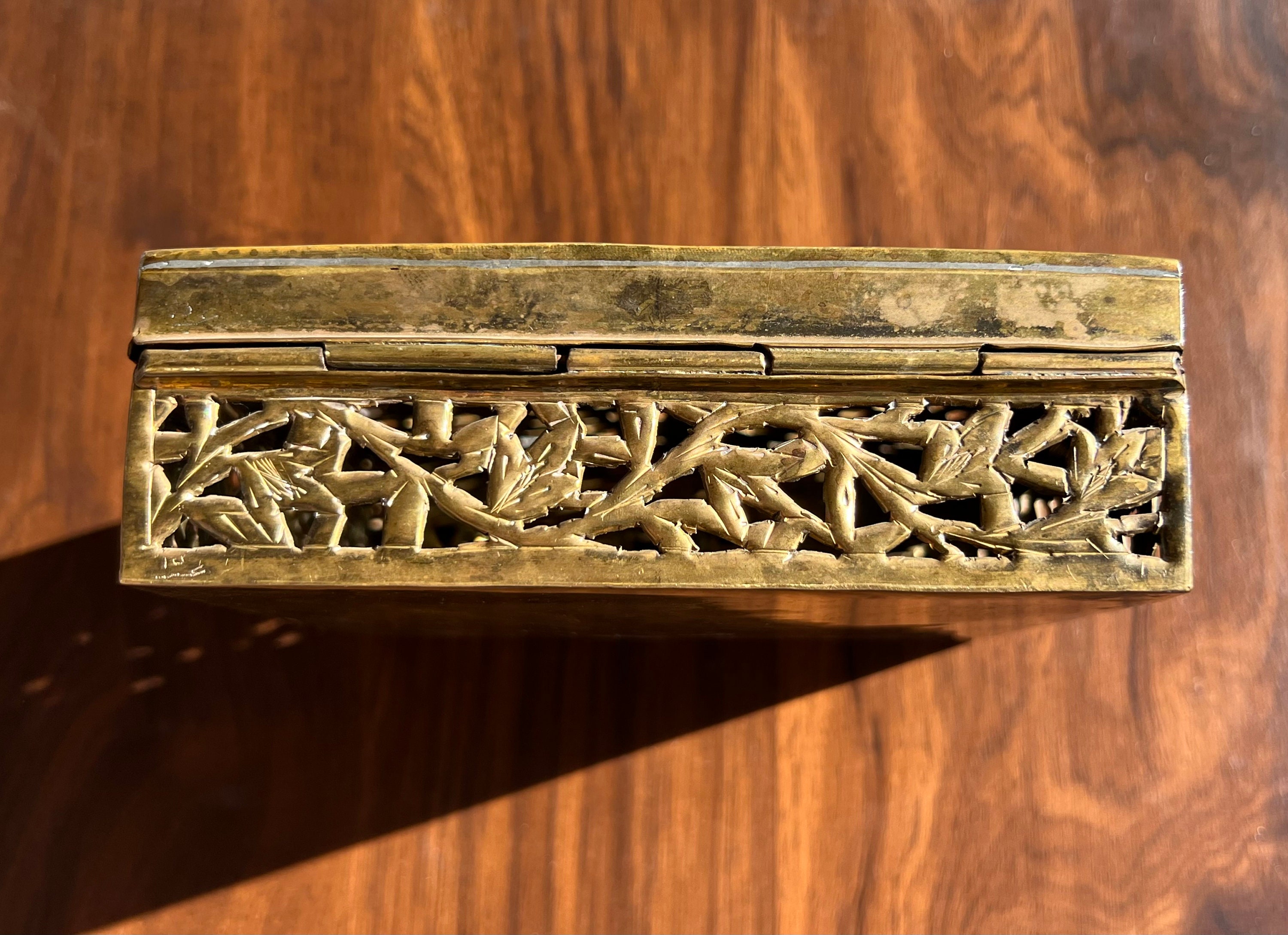 Vintage Pierced Solid Brass Box Victorian Inspired With a - Etsy