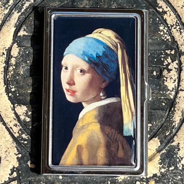 Girl with the Pearl Earring Business Card Case by  LucyLu