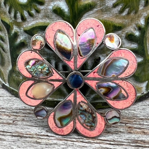 Antique Mexican Pin / Brooch / Pendant Sterling S… - image 1