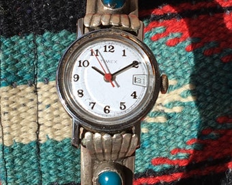 Joe Quintana Cochiti Watchband with Bisbee Turquoise