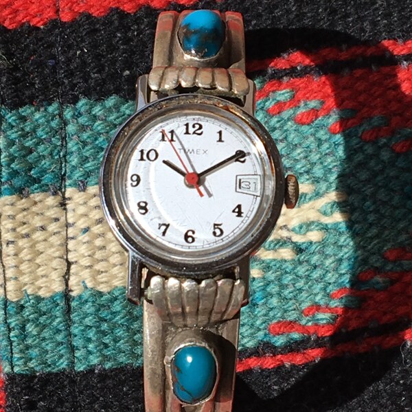 Joe Quintana Cochiti Watchband with Bisbee Turquoise