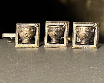 Vintage Pharmacist's Cufflinks / Cuff Links and Tie Bar 1960’s "Schering by his Lordship”
