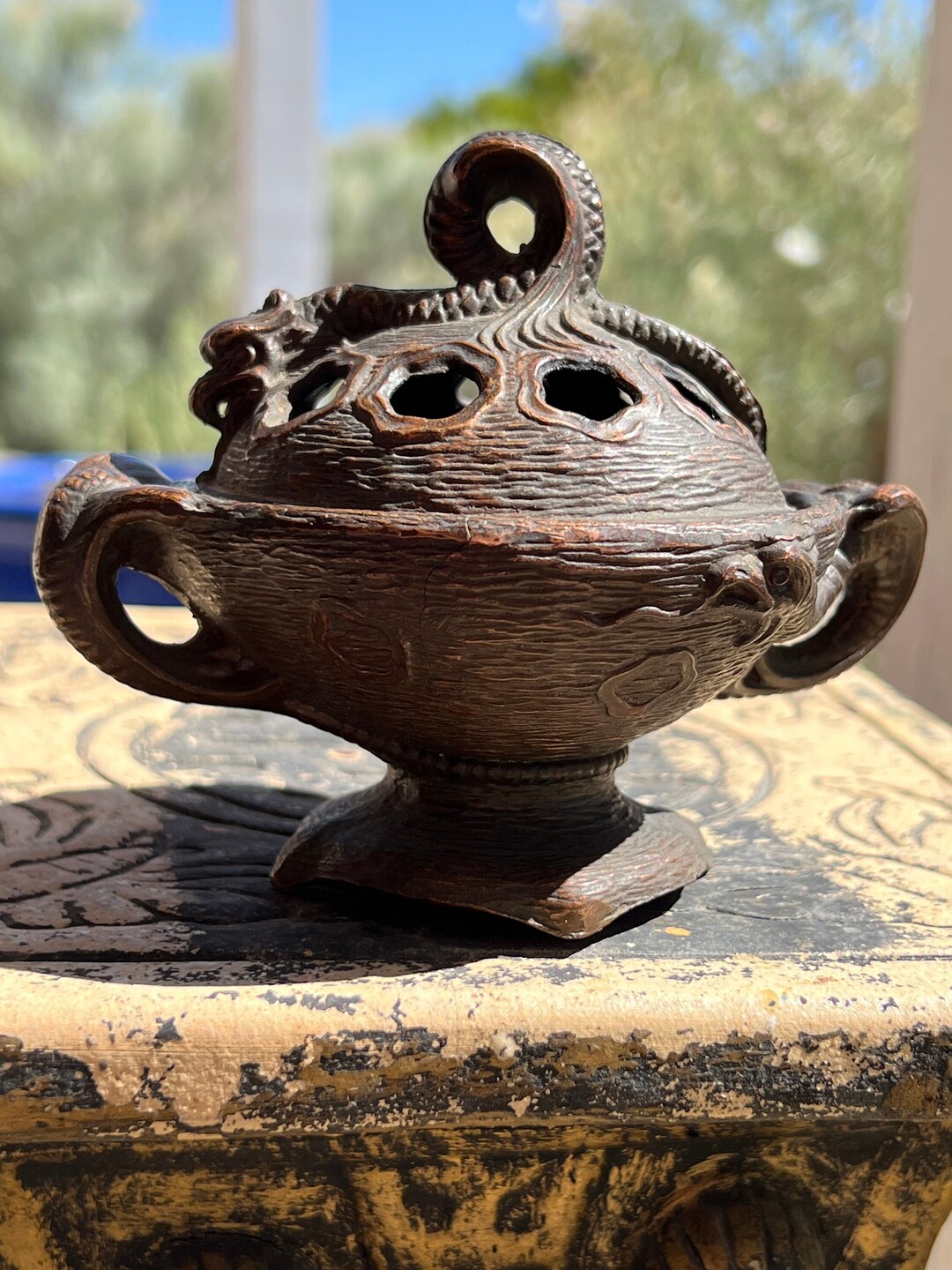 Vintage Japanese Dragons Incense Burner Etsy