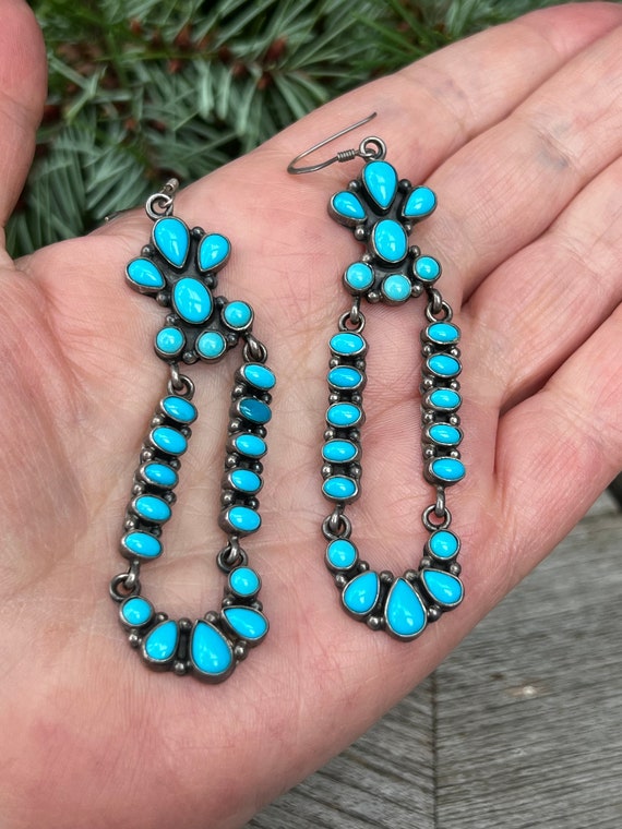 Navajo Turquoise Chandelier Earrings Sleeping Bea… - image 6