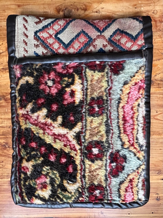 Vintage Afghan Rug Market Bag / Saddlebag Style V… - image 1