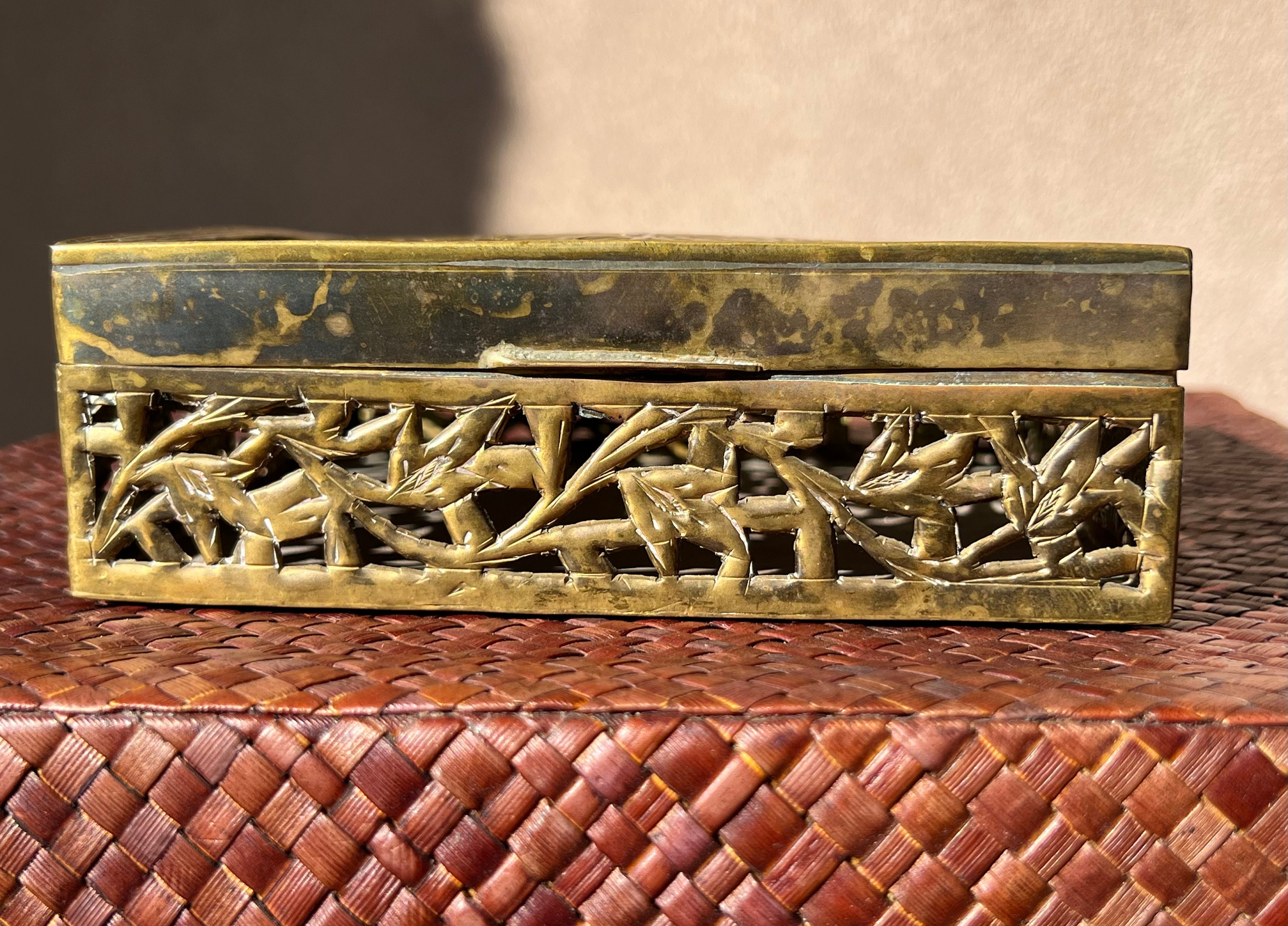 Vintage Pierced Solid Brass Box Victorian Inspired With a - Etsy