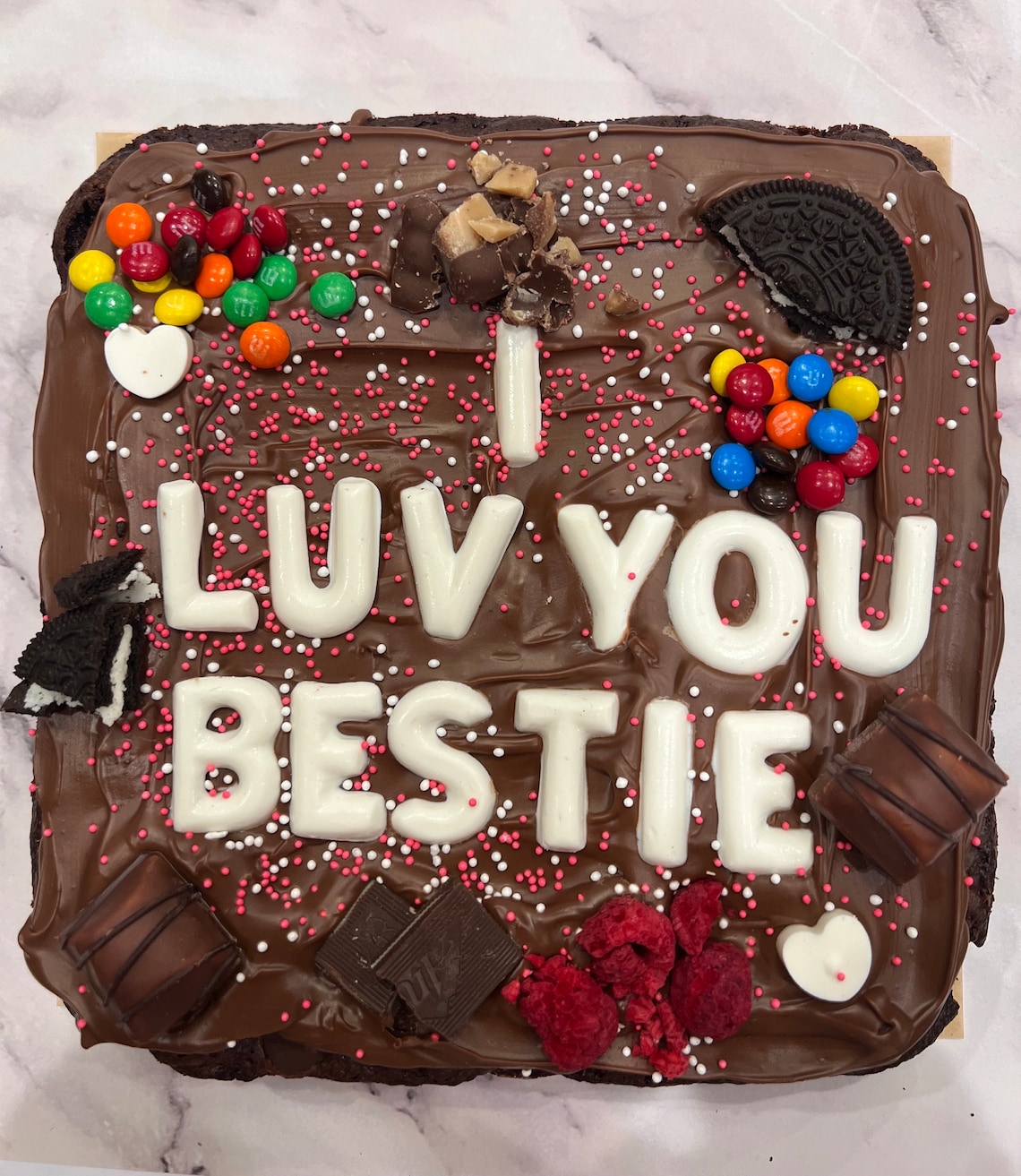 Custom Message Brownie: Loaded Gourmet Brownie Slab 8x8 With ...