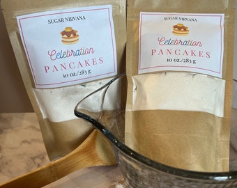 Gourmet Celebration Pancake Mix with Sprinkles (Two 10oz Bags)