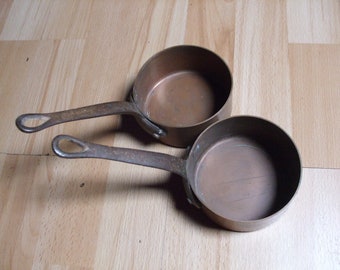 Two French Vintage Copper Pans