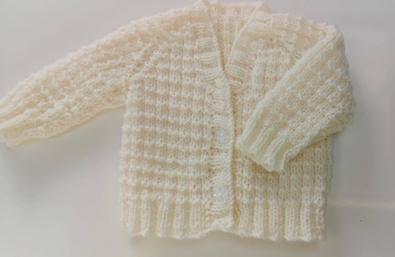 Ainm, Hand-knitted baby cardigan, personalised with your baby's name by me, Irish baby knitwear, embroidered baby cardigan. image 6