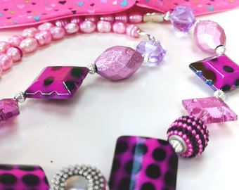 In the pink, necklace, facemask and gift bag set, Irish necklace, Irish facemask, Irish design.