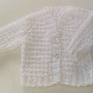 Ainm, Hand-knitted baby cardigan, personalised with your baby's name by me, Irish baby knitwear, embroidered baby cardigan. image 4