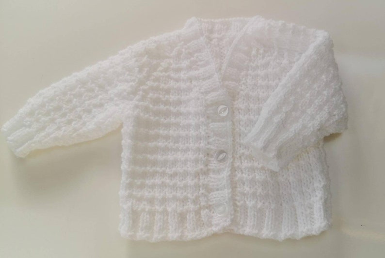 Ainm, Hand-knitted baby cardigan, personalised with your baby's name by me, Irish baby knitwear, embroidered baby cardigan. image 4