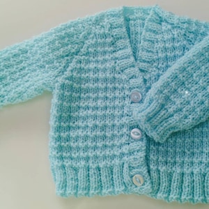 Ainm, Hand-knitted baby cardigan, personalised with your baby's name by me, Irish baby knitwear, embroidered baby cardigan. image 7