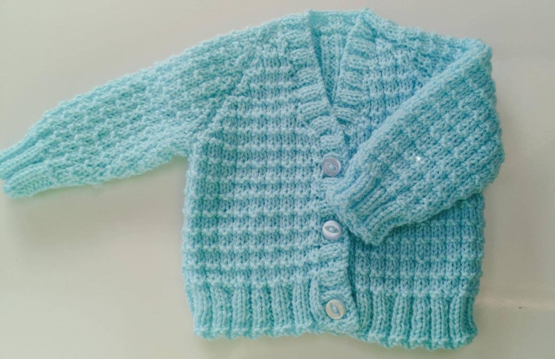 Ainm, Hand-knitted baby cardigan, personalised with your baby's name by me, Irish baby knitwear, embroidered baby cardigan. image 7