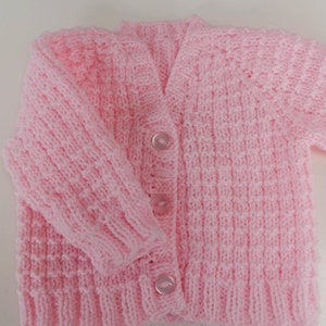 Ainm, Hand-knitted baby cardigan, personalised with your baby's name by me, Irish baby knitwear, embroidered baby cardigan. image 3