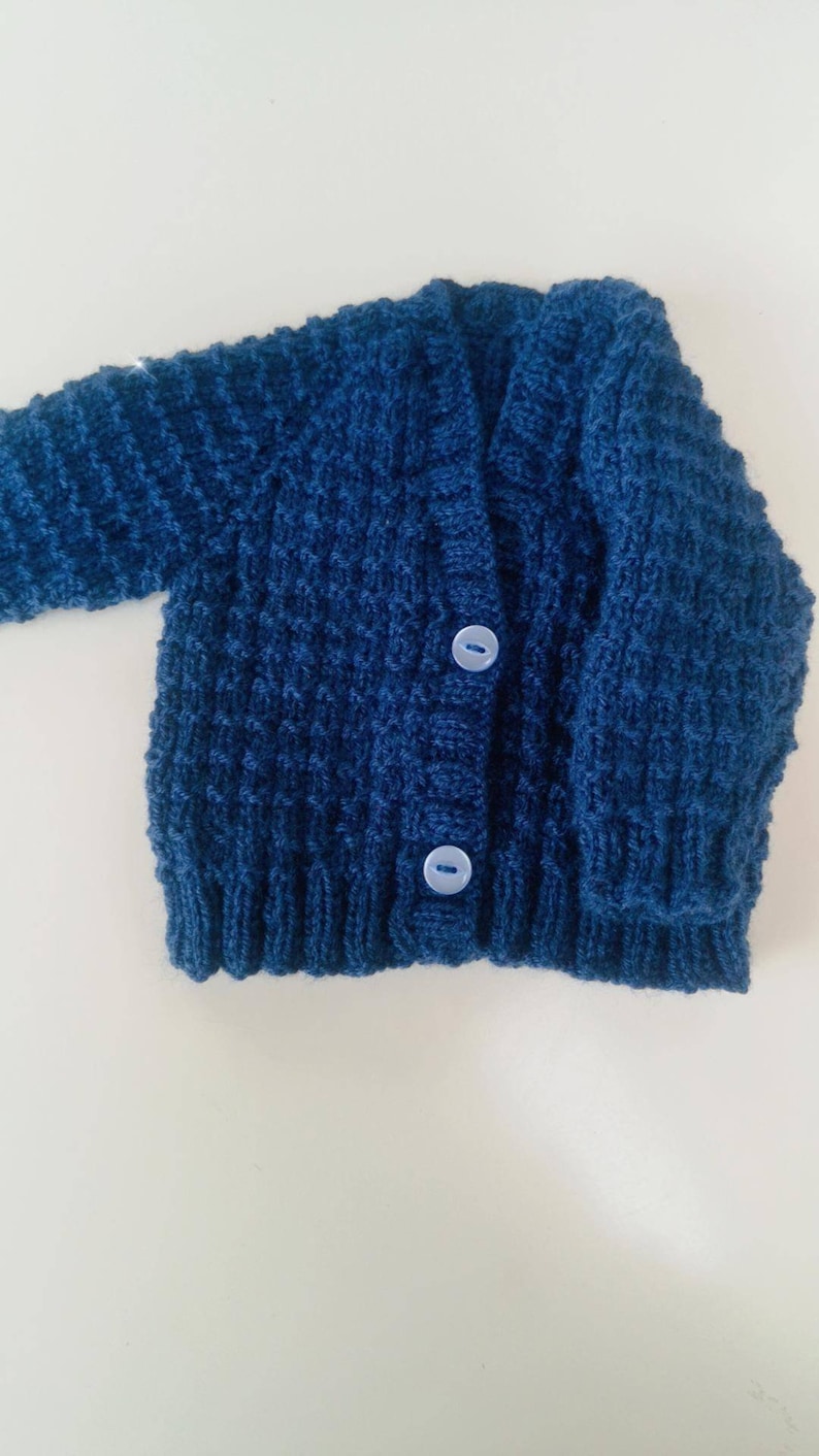 Ainm, Hand-knitted baby cardigan, personalised with your baby's name by me, Irish baby knitwear, embroidered baby cardigan. image 9