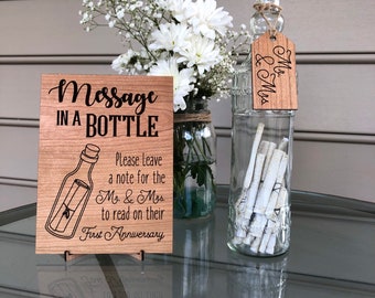 Message in a Bottle wedding note guestbook