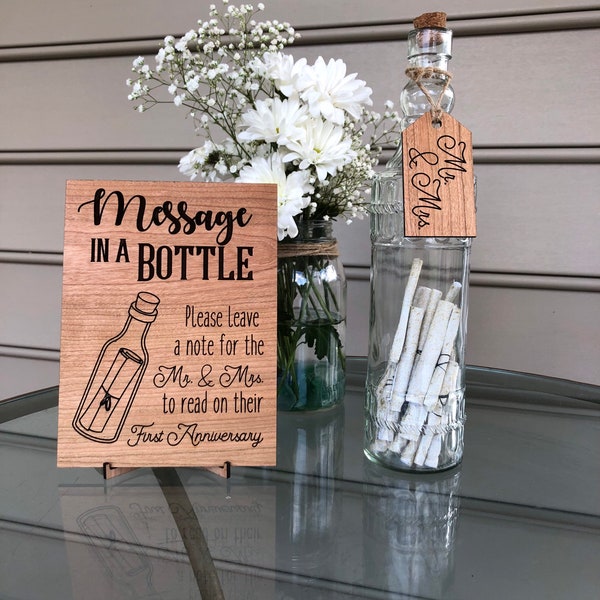 Message in a Bottle wedding note guestbook