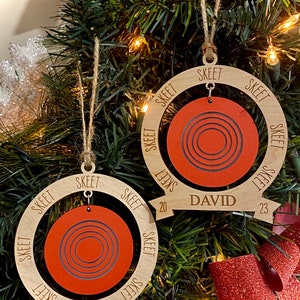Trap Shooter Clay Pigeon Shooting Shotgun Dangle Ornament 2023