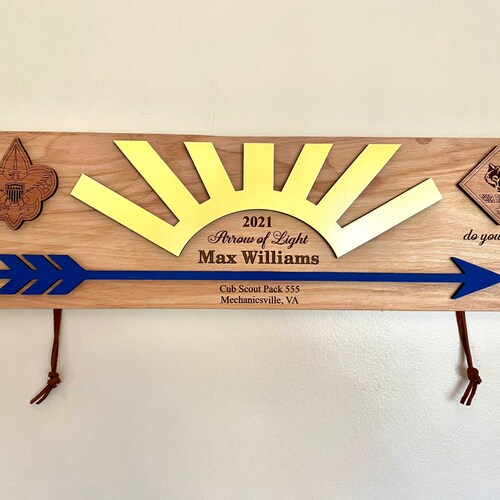 Cub Scout Arrow of Light Plaque Custom Made for Your Scout Etsy