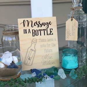 Bridal Shower Message in a Bottle note guestbook