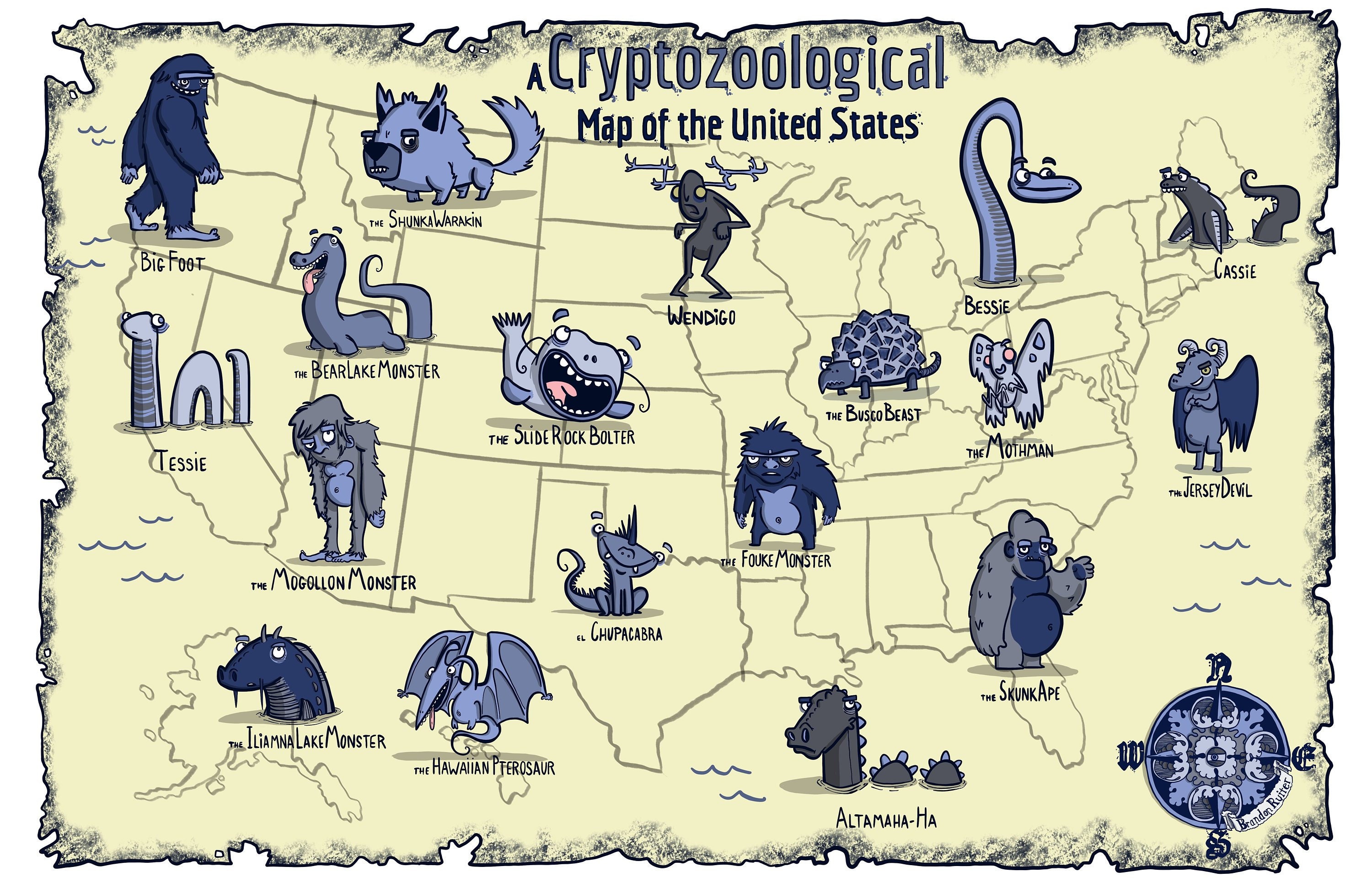 11 the state. Cryptids Map. Cryptid Map USA.