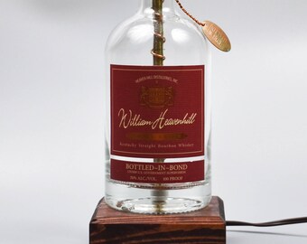 William Heavenhill Bourbon Bottle lamp/handmade/man cave/bourbon lamp/bottle light/liquor/bar/gifts for men/whiskey/whiskey bottle lamp